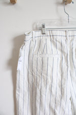 NEW Gap White & Blue Striped Linen Blend Wide Leg Pants | 16 Tall