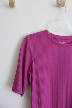 Nine West Essential Ribbed Purple Top | M