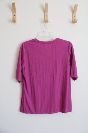 Nine West Essential Ribbed Purple Top | M