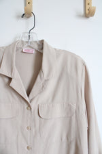 Lauren Lee Tan Cotton Blend Button Down Shirt | M