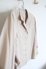 Lauren Lee Tan Cotton Blend Button Down Shirt | M