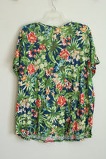 NEW J. Jill Navy Seaside Floral Print Dolman Sleeve Top | 3X