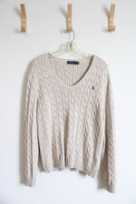 Polo Ralph Lauren Tan Cable Knit Sweater | XL