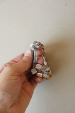 Premier Design Mother Of Pearl & Hammered Silver Stretch Bracelet