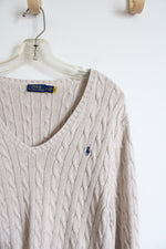 Polo Ralph Lauren Tan Cable Knit Sweater | XL
