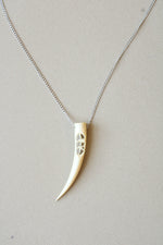 Carved Bone Sterling Silver Necklace