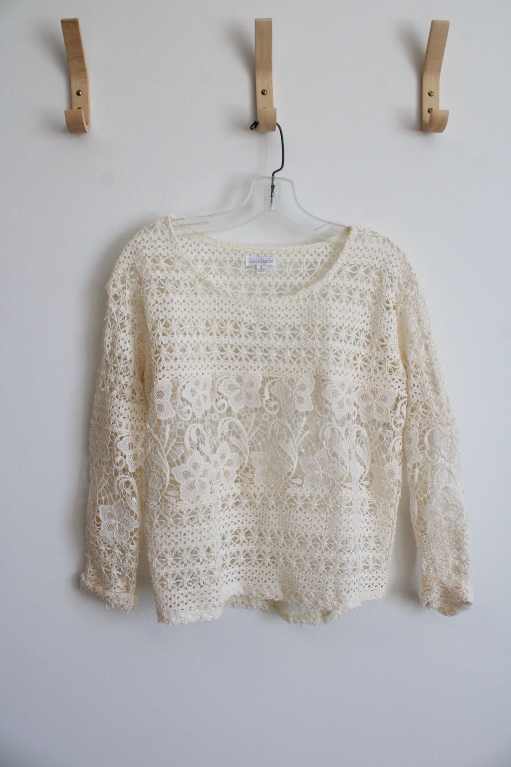Charming Charlie Off White Lace Crochet Top | S