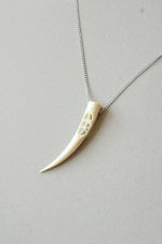 Carved Bone Sterling Silver Necklace