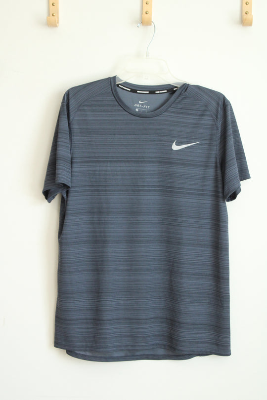 Nike Dri-Fit Blue Gray Heathered Running Shirt | L