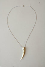 Carved Bone Sterling Silver Necklace
