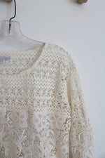 Charming Charlie Off White Lace Crochet Top | S