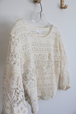 Charming Charlie Off White Lace Crochet Top | S
