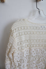 Charming Charlie Off White Lace Crochet Top | S