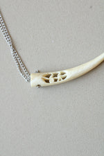 Carved Bone Sterling Silver Necklace