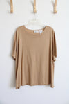 Katie Lee Short Sleeve Tan Top | 26/28 (3XL)
