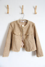 NEW Camel Tweed Open Blazer | L
