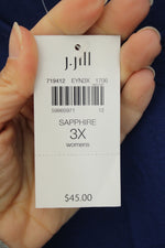 NEW J.Jill Wearever Collection Sapphire Blue Scoop Neck Tank Top | 3X