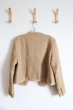 NEW Camel Tweed Open Blazer | L