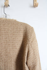 NEW Camel Tweed Open Blazer | L