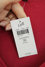 NEW J. Jill Wearever Collection Raspberry V-neck Tunic Top | 3X