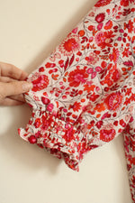 Ann Taylor Factory Pink and Orange Floral Top | L