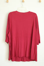 NEW J. Jill Wearever Collection Raspberry V-neck Tunic Top | 3X