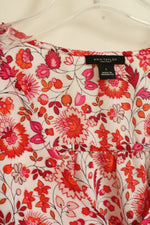 Ann Taylor Factory Pink and Orange Floral Top | L