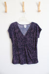 Jaclyn Smith Patterned Purple Top | M