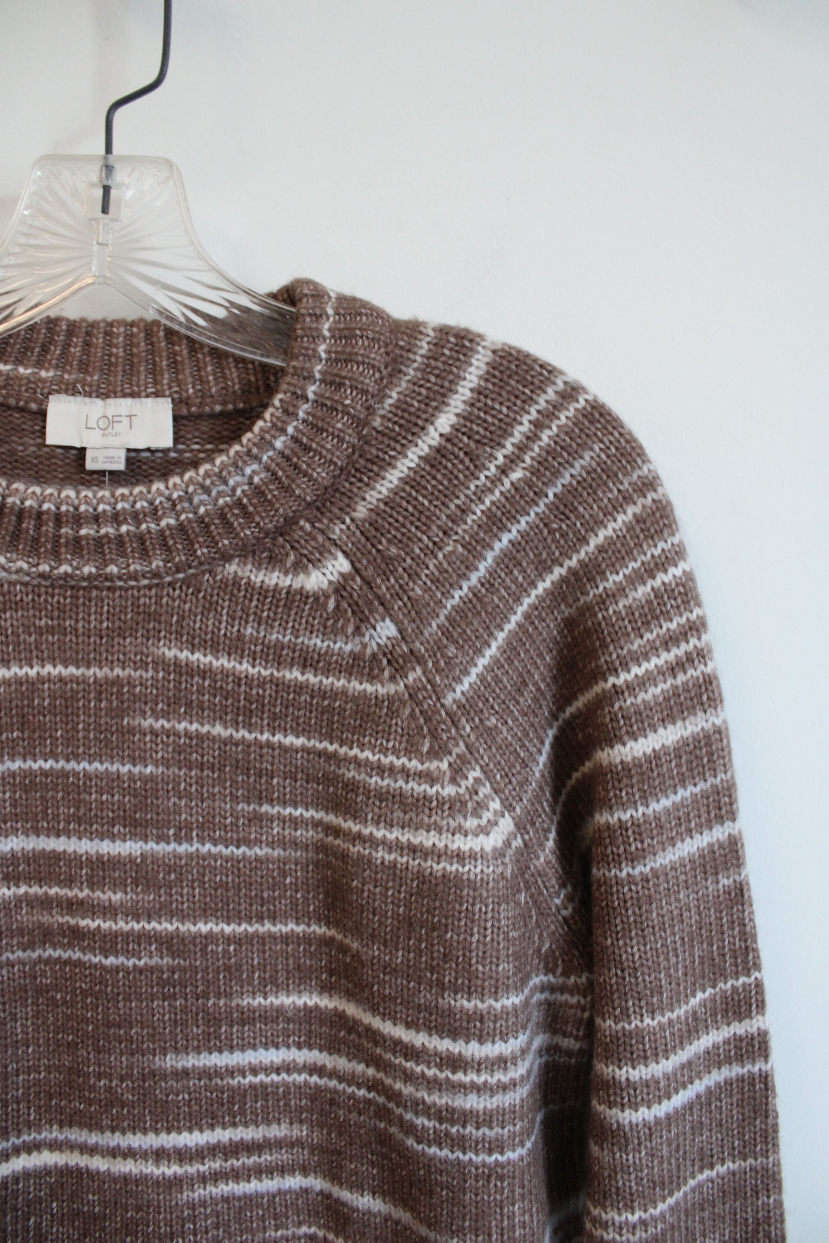 NEW LOFT Soft Brown & White Sweater | XS