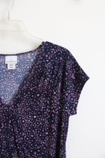 Jaclyn Smith Patterned Purple Top | M