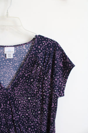 Jaclyn Smith Patterned Purple Top | M