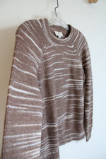 NEW LOFT Soft Brown & White Sweater | XS