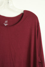 NEW J.Jill Perfect Pima Bordeaux Long Sleeve Shirt | 3X