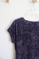 Jaclyn Smith Patterned Purple Top | M