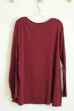 NEW J.Jill Perfect Pima Bordeaux Long Sleeve Shirt | 3X
