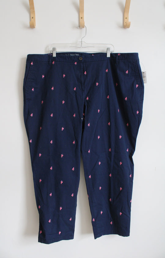 NEW Talbots Blue Flamingo Relaxed Chino Pants | 24W