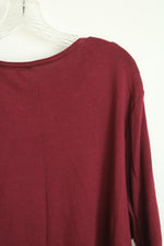NEW J.Jill Perfect Pima Bordeaux Long Sleeve Shirt | 3X