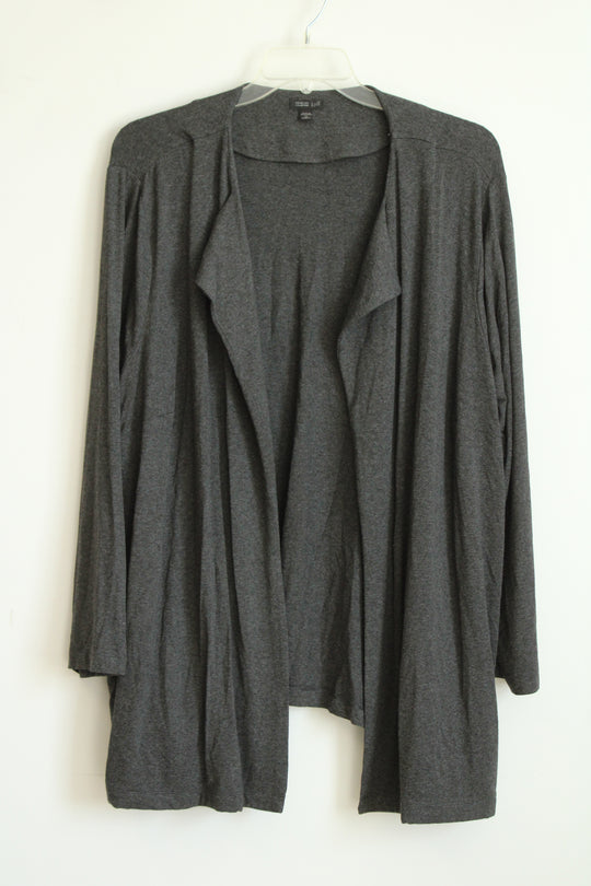 J. Jill Gray Draped Open Front Longline Cardigan | 3X