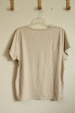 J.Crew Tan Collector Tee with Blue Flowers | XL
