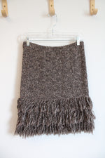 Sparrow Brown Wool Alpaca Blend Fringe Skirt | XS