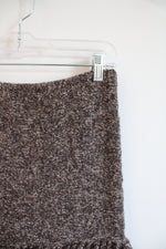 Sparrow Brown Wool Alpaca Blend Fringe Skirt | XS