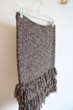 Sparrow Brown Wool Alpaca Blend Fringe Skirt | XS