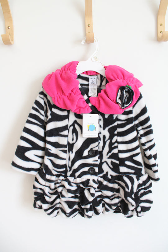 NEW Mack & Co. Black & White Zebra Fleece Jacket | 2T