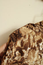 Jones New York Silky Snake Print Button Down Top | L