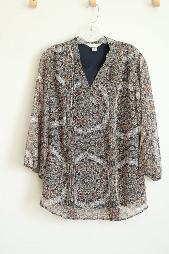 Christopher & Banks Paisley Print Blouse | XL