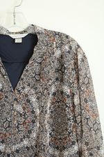 Christopher & Banks Paisley Print Blouse | XL