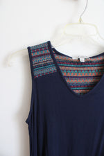 Green Envelope LA Patterned Blue Tank Top | S