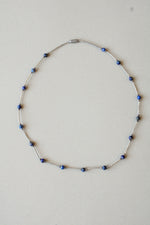Cobalt Blue Beaded Liquid Silver Necklace