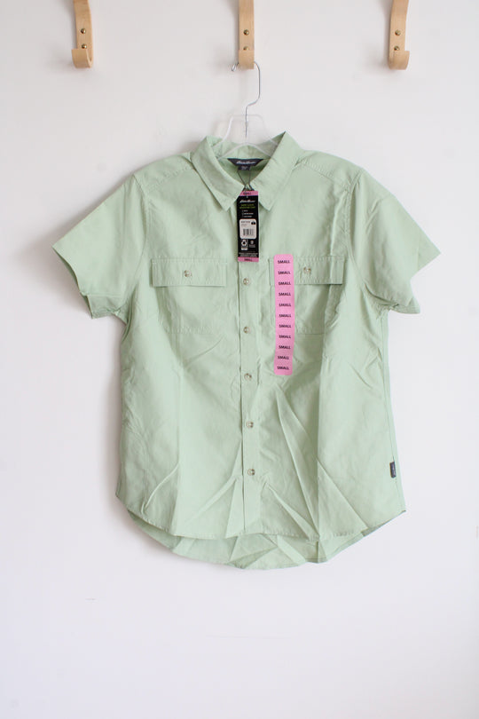 NEW Eddie Bauer Quiet Green Short Sleeve Adventure Shirt | S