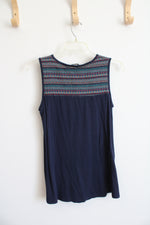 Green Envelope LA Patterned Blue Tank Top | S